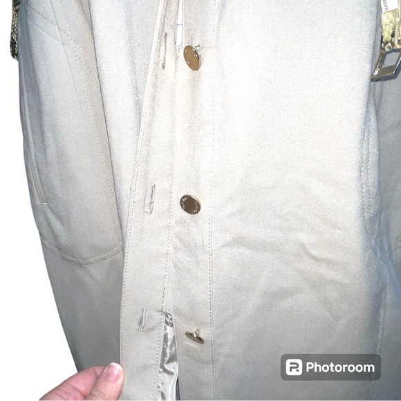 Calvin Klein Beige Button Down Belted Career Dress with Scarf Women's Size 14 - Picture 8 of 12